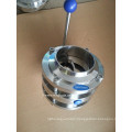 Stainless Steel Sanitary Flanged End 3 Piece Butterfly Valve